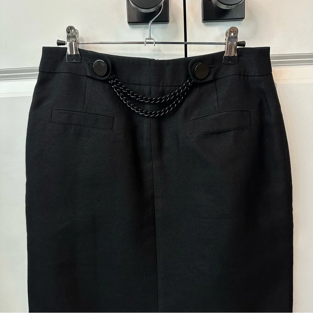 Kate Spade Women’s Alexandra Skirt A-Line Chain Link Accent in Black (Size 4)